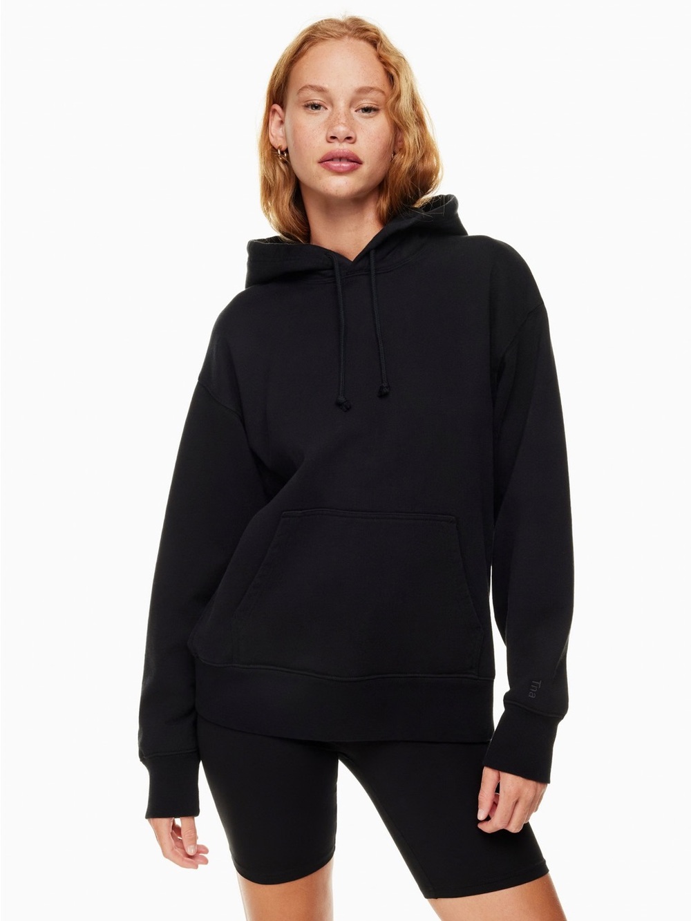Aritzia TNA Black Oversized Fleece Hoodie Size 2